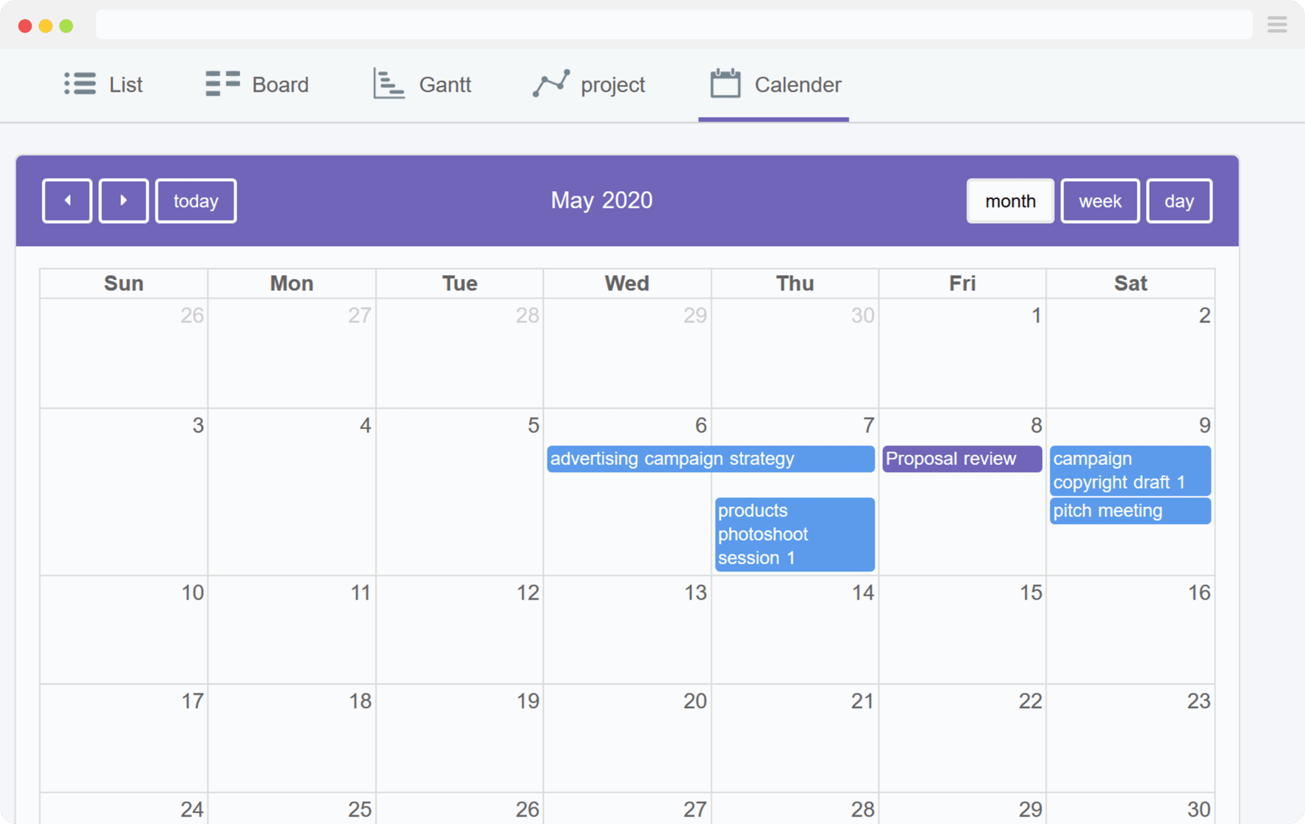 Interactive Calendar